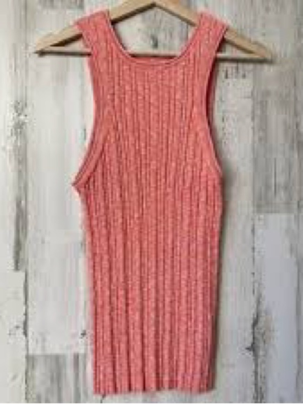 Anthropologie Coral Ribbed Tank